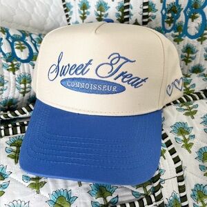 Kenz Kustomz Sweet Treat Connoisseur Vintage Trucker Hat in Periwinkle Blue OS
